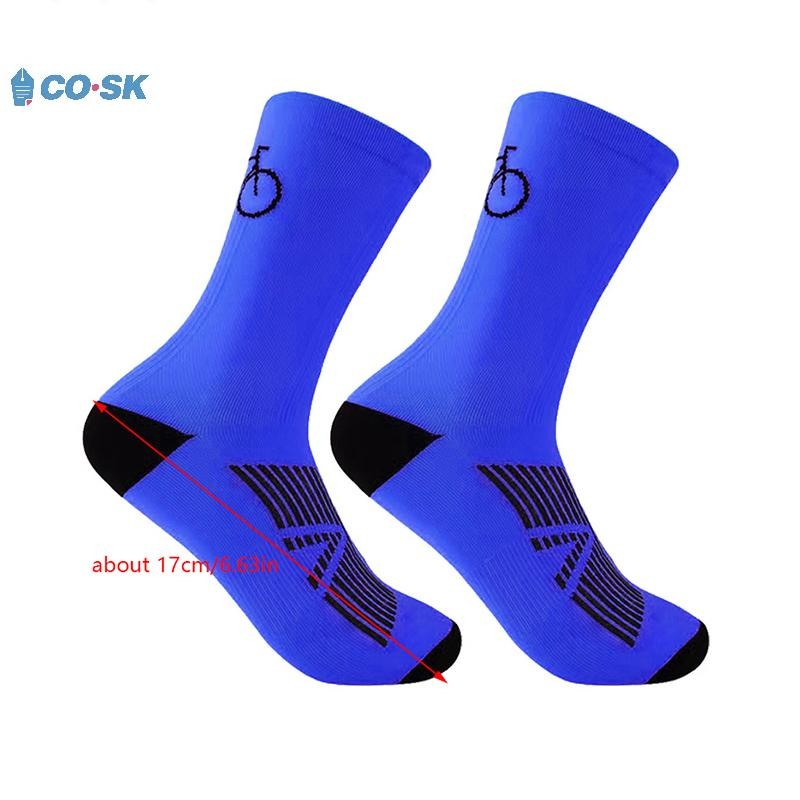 Tất đi xe đạp ống dài dành cho nam và nữ, Thích hợp cho thể thao ngoài trời, khô nhanh, sử dụng quanh năm