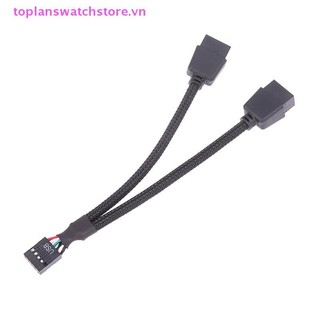 Toplanswatchstore 1 Máy Tính Bo Mạch Chủ Cáp Nối Dài USB 9 Pin 1 Nữ Đến 2 Nam Y Bộ Chia Âm Thanh HD Cáp Nối Dài Cho PC DIY 15cm VN