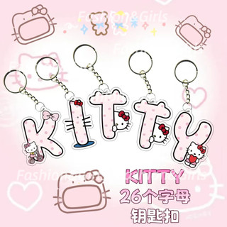 Chữ Cái Tiếng Anh Móc Khóa Kitty Dễ Thương Mặt Dây Chuyền Chìa Khóa DIY Lời Chúc Tốt Nhất Cặp Đôi Người Bạn Móc Khóa- DH
