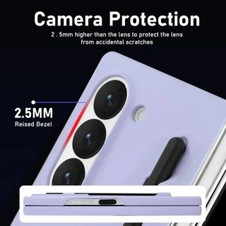 Ốp lưng Skin Feel Slim cho Samsung Galaxy Z Fold 7 6 5 4 3 có khe cắm bút Stylus Vỏ cứng bằng nhựa