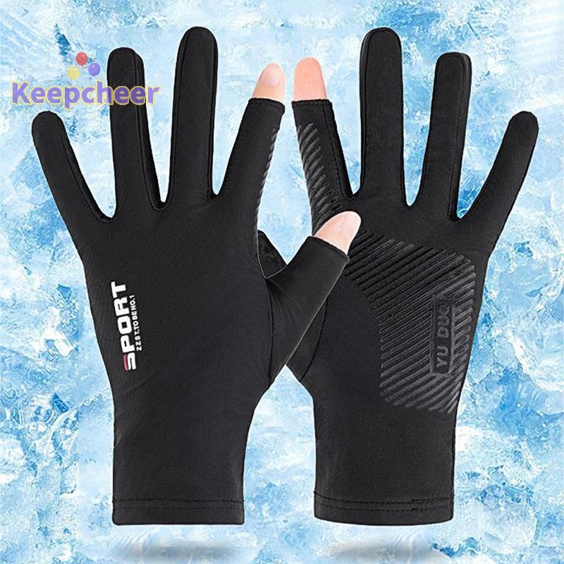 [Keepcheer] 1 Đôi Găng Tay Xe Máy Thoáng Khí Ice Silk Chống Trơn Trượt Chống Tia UV Thể Thao Ngoài Trời Găng Tay Rider Găng Tay Bảo Vệ Tay Mới