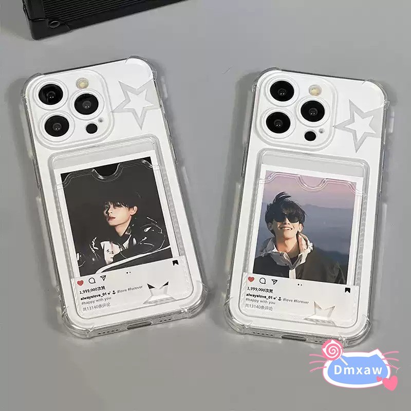 Ốp Điện Thoại Ins Style Star Card Cho OPPO A57 A57S A57E A77 A77S A36 A96 A76 A15S A15 A55 A74 A94 A54 5G 4G Vỏ Bốn Góc Khung Vỏ Mềm Chống Rơi Trong Suốt