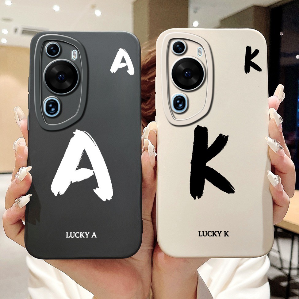 Ốp lưng Huawei P60Art MNA-AL00 Huawei P60 Art Cover Chữ thời trang đơn giản Thiết kế họa tiết A-Z Ốp lưng chống sốc bằng silicon