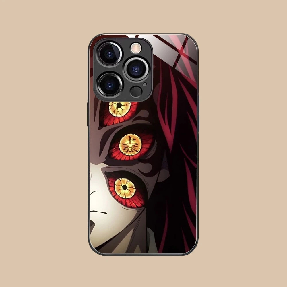 GK-2 Demon Slayer Kokushibo Ốp Điện Thoại Di Động Cho iPhone 17,15 14 13 12 11 X XR XS 8 Pro Max Plus Mini PC Kính Vỏ Điện Thoại