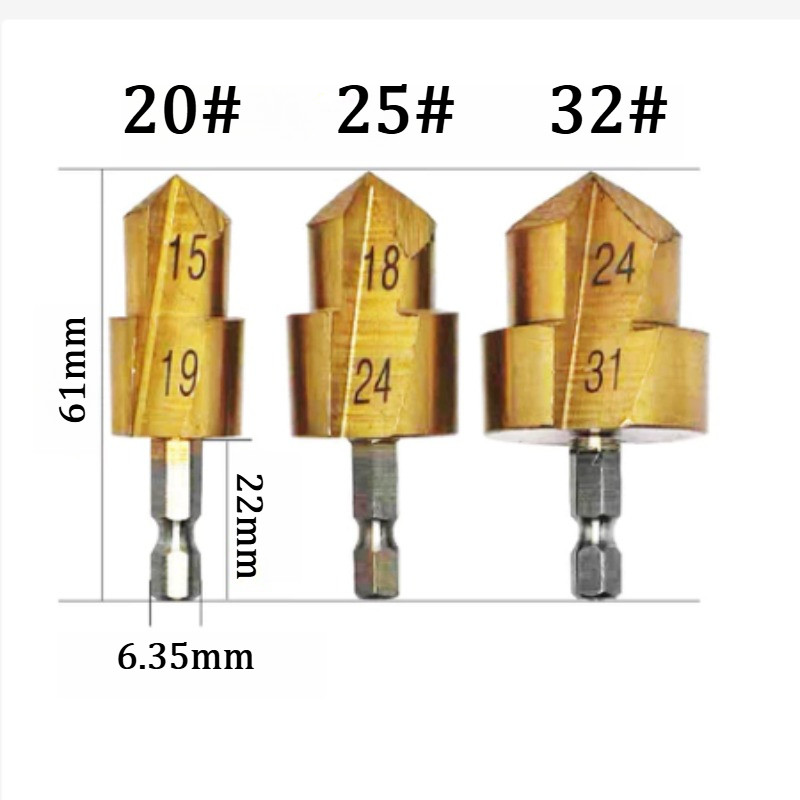 Bộ 3 mũi khoan khoét ống nhựa PPR,chuyên sửa ống nhựa bị hỏng khoan,Mũi khoan ống, Bộ 3 mũi khoan