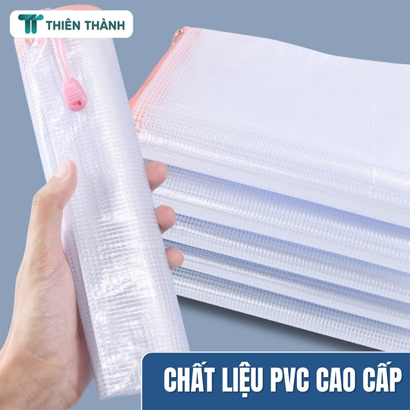 Túi Đựng Giấy Tờ A4 Trong Suốt - Túi Lưới Chống Thấm Nước Kèm Khóa Kéo, Tiện Lợi Lưu Trữ Tài Liệu, Hồ Sơ