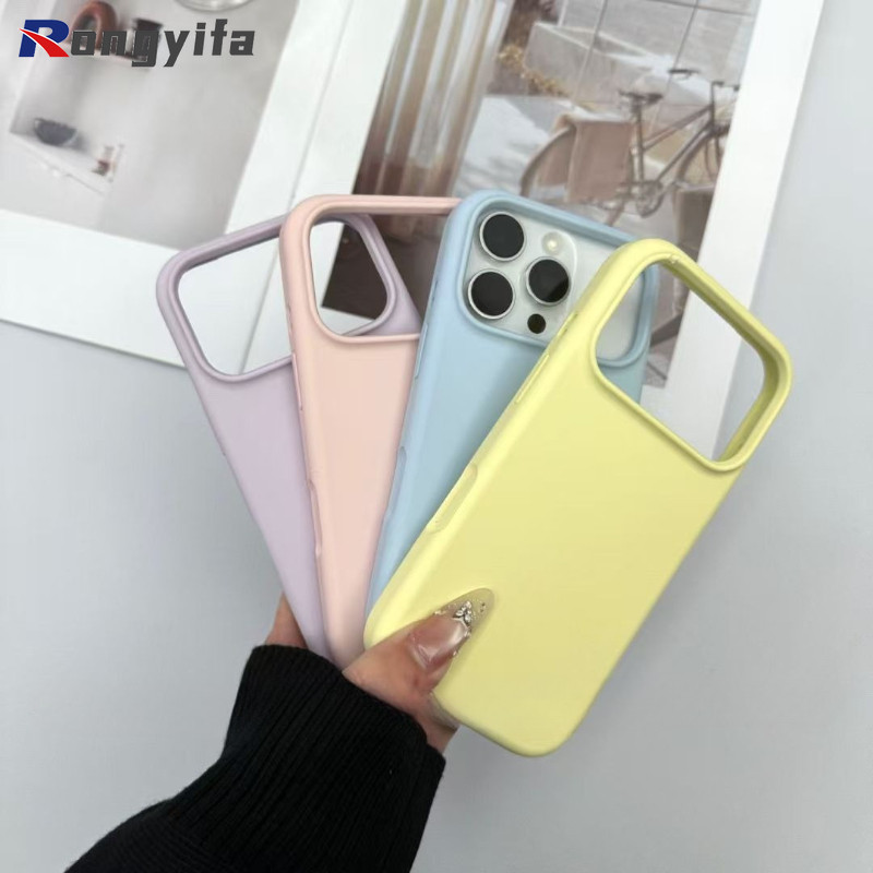 Vỏ Silicon Lỏng Giả Cho Samsung Galaxy A16 A06 A07 A17 A56 A36 A26 A35 A55 A34 5G 4G Mặt Sau Đơn Giản Vỏ Lông Cừu Màu Kẹo Dễ Thương Vỏ Điện Thoại Mềm Chống Rơi