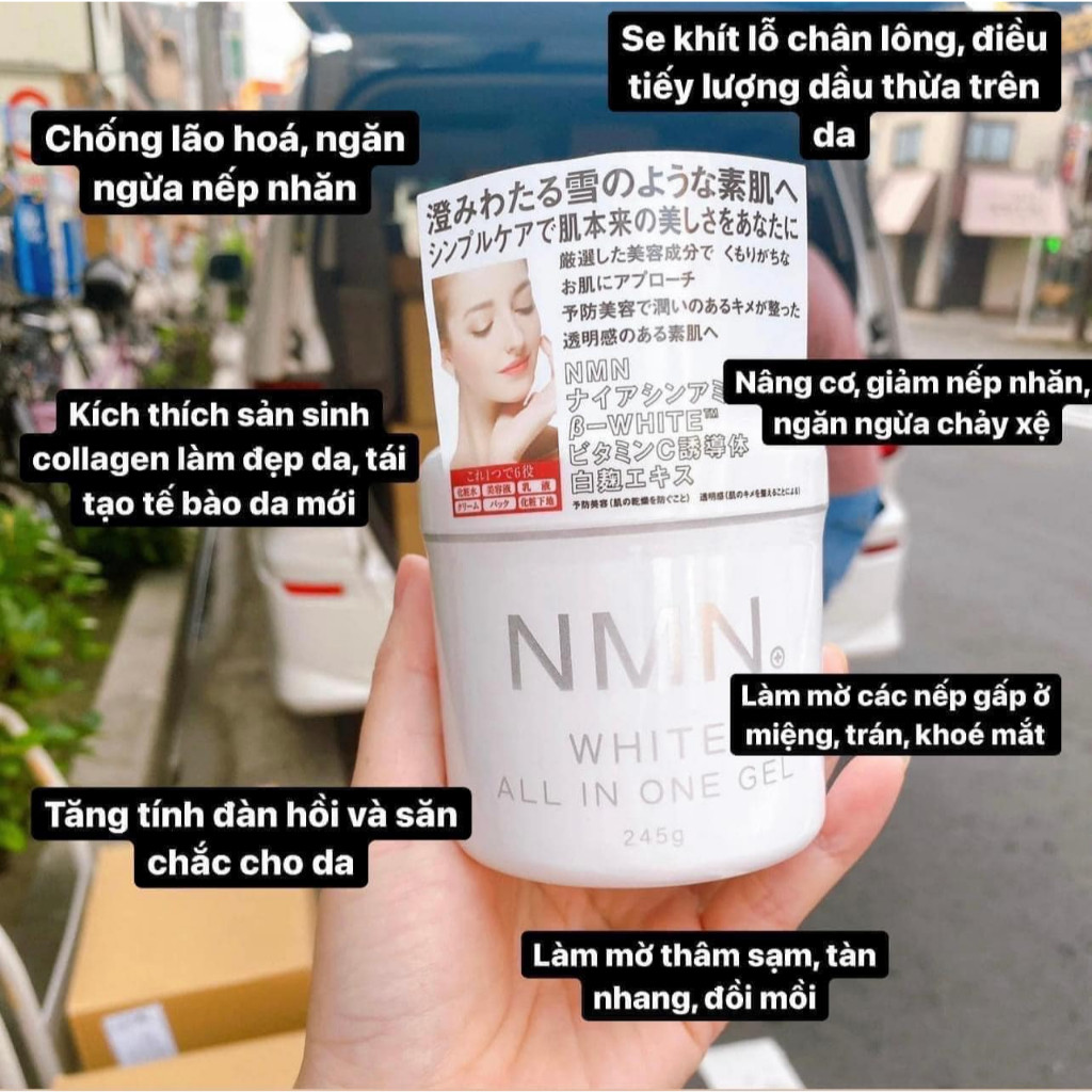 Kem, Gel Dưỡng Trắng Da NMN White All In One Gel nhật bản ngừa lão hóa  245g