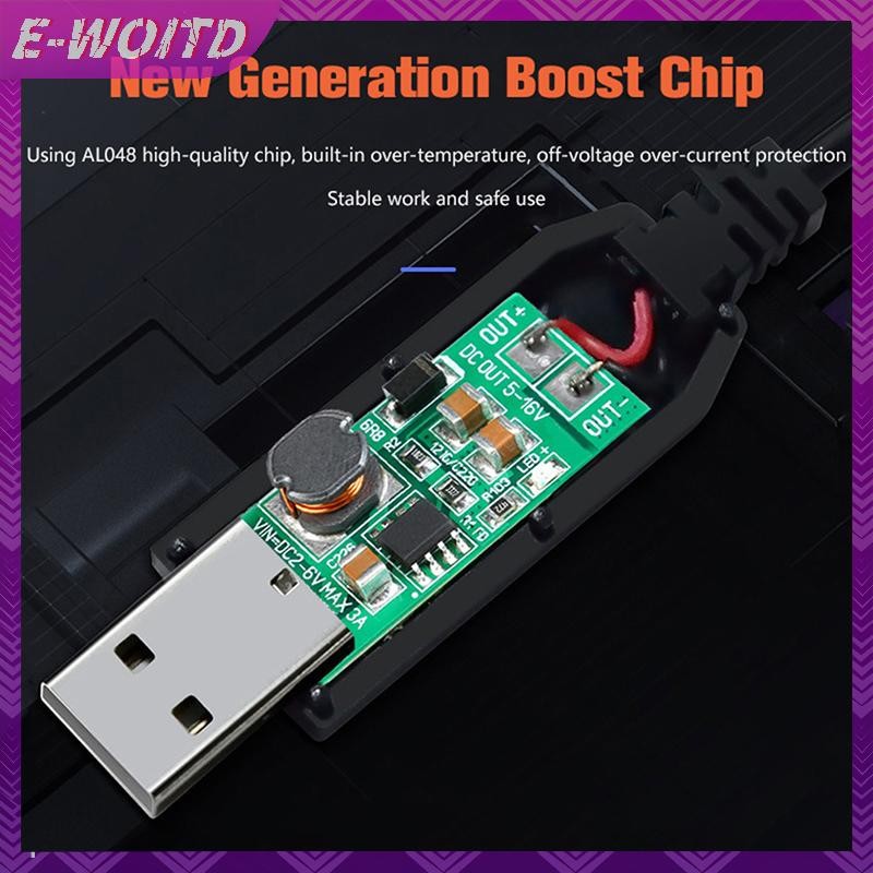 Đầu nối cáp WiFi sang cáp E-WOITD Bộ chuyển đổi tăng cường cáp USB 5V sang 12V Dây tăng cường cho bộ định tuyến Wifi Modem loa quạt HNVN