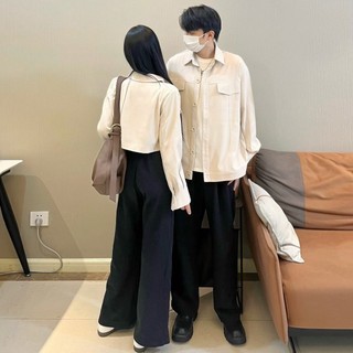 Đồ đôi nam nữ áo khoác cardigan đơn sắc mùa xuân thu công sở 2025