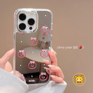 Ốp Gương Họa Tiết Apple Cho OPPO A60 A58 A58X A97 A95 A93S A92 A78 A77 A77S A74 A73 A72 A57 A56S A56 A55 A55S A54 A53S A53 A52 A16 Ốp lưng Hoạt Hình Dễ Thương Chống Rơi