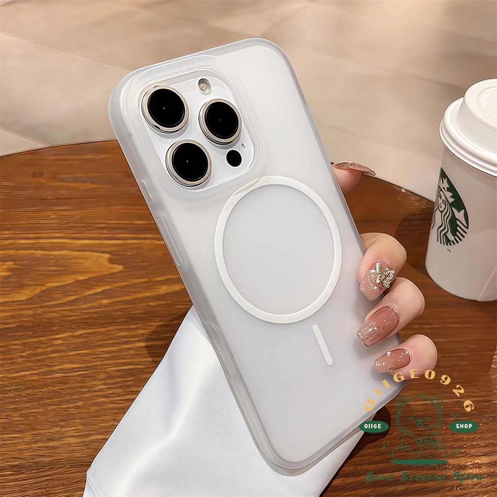 Ốp điện thoại từ tính dạng lỏng chống rơi màu iphone16 Pro Max 15 14 cho vỏ iPhone Vỏ mềm silicon TPU chống sốc