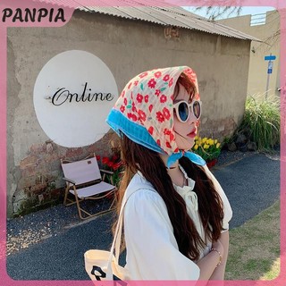 PANPIA-Soft Nhỏ Hoa Vuông Khăn Cotton 58x58cm Phụ Kiện Khăn Trùm Đầu Thời Trang Nữ