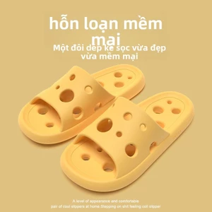 Phô Mai Tắm Tắm Dép Phòng Tắm Nữ Mùa Hè Rỗng Rò Rỉ Trong Nhà Cặp Đôi Chống Trơn Trượt Hộ Gia Đình Dép Sli