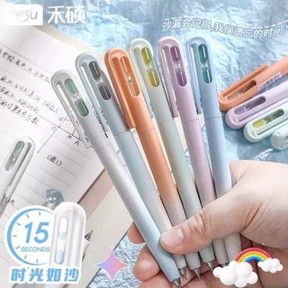 Heshuo Gradient Time Đồng hồ cát Xoay Bút Gel Học sinh tiểu học Bút đen Giải nén Bút xoắn có giá trị cao Ảnh hưởng