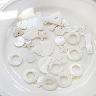 Tự Nhiên Mẹ-of-Pearl Trắng Bướm Vỏ Năm Cánh Ngôi Sao Tình Yêu Lỗ Đơn Đôi Mặt Dây Chuyền DIY Bông Tai Phụ Kiện Tóc Phụ Kiện