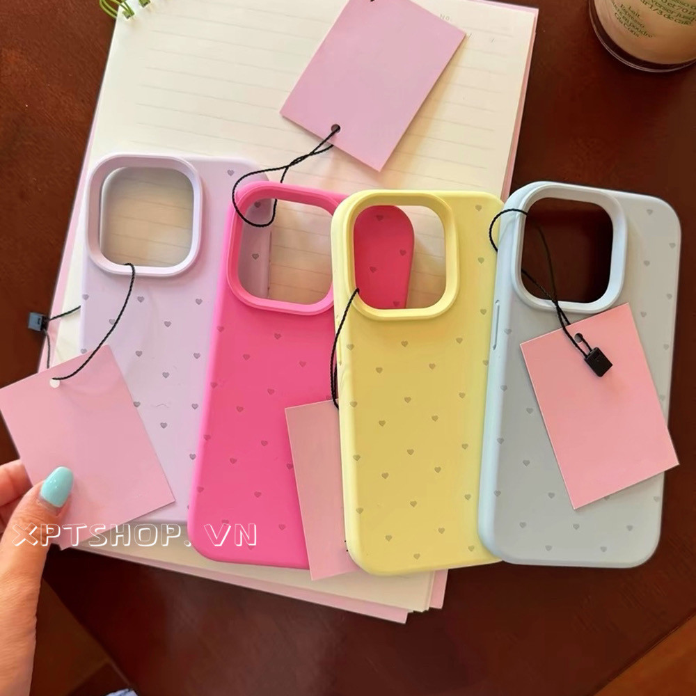 Ốp điện thoại silicon lỏng hình trái tim MulticolorLove cho iPhone 17 Pro Max 16 Plus 15 14 13 12 Pro Max Bảo hiểm toàn diện Vỏ mềm bảo vệ chống sốc
