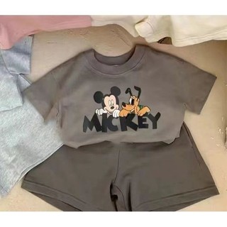 (1-10Y) Mùa Hè Phong Cách Mới Bé Trai Tay Ngắn Hoạt Hình Thường Ngày Mickey Quần Áo Trẻ Em Bộ Đồ Hai Mảnh Trẻ Em Phiên Bản Hàn Quốc Bộ Đồ Thời Trang
