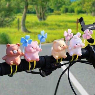 DAYBREAK Xe đạp cao su gãy gió, Capibara Búp bê động vật lợn nhỏ dễ thương Trang trí cối xay gió, Trang trí xe máy vui nhộn Phim hoạt hình Capibara Tay lái xe đạp Đồ trang trí