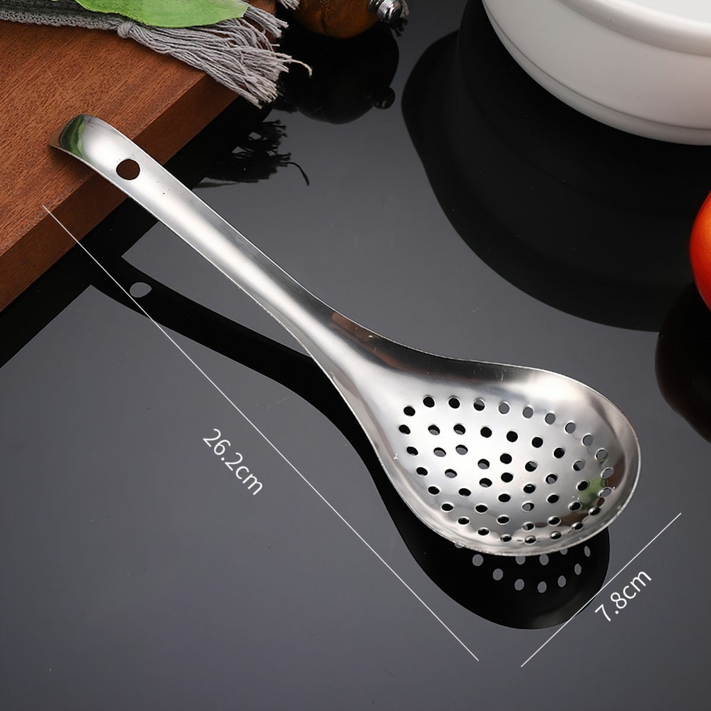 Muỗng Cán Cong Inox, Muỗng Múc Canh Inox Cán Cong Trơn Đa Năng Bền Đẹp Tiện Lợi  FE123
