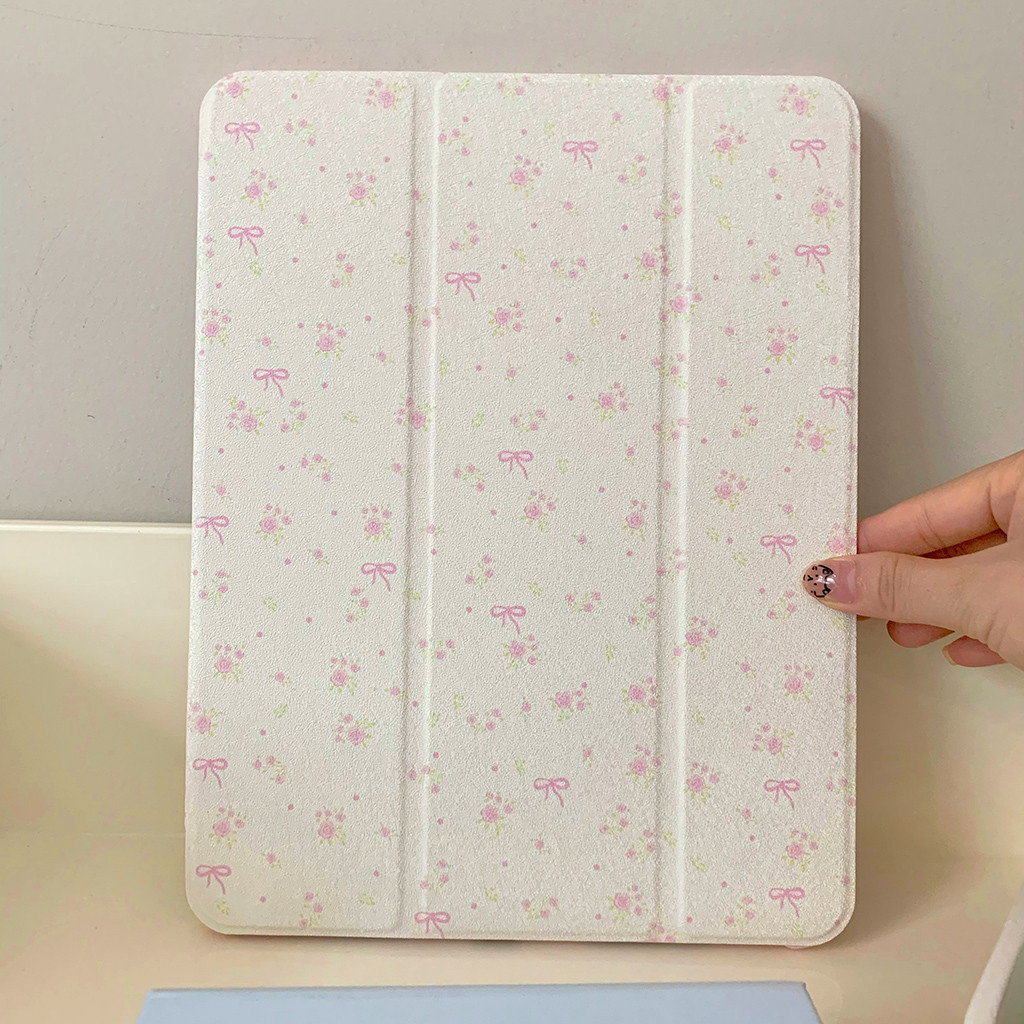 Vỏ Gương Acrylic Cho IPad Mini6 5 6 7 8 9 Air Air2 Air3 Air4 Air5 Air6 10.9 "Pro10.5 Pro11 Pro12,9 2018 2020 2021 2022 Air M2 Pro 11 13 M4 2024 Vỏ Da Hoa Nơ Trắng