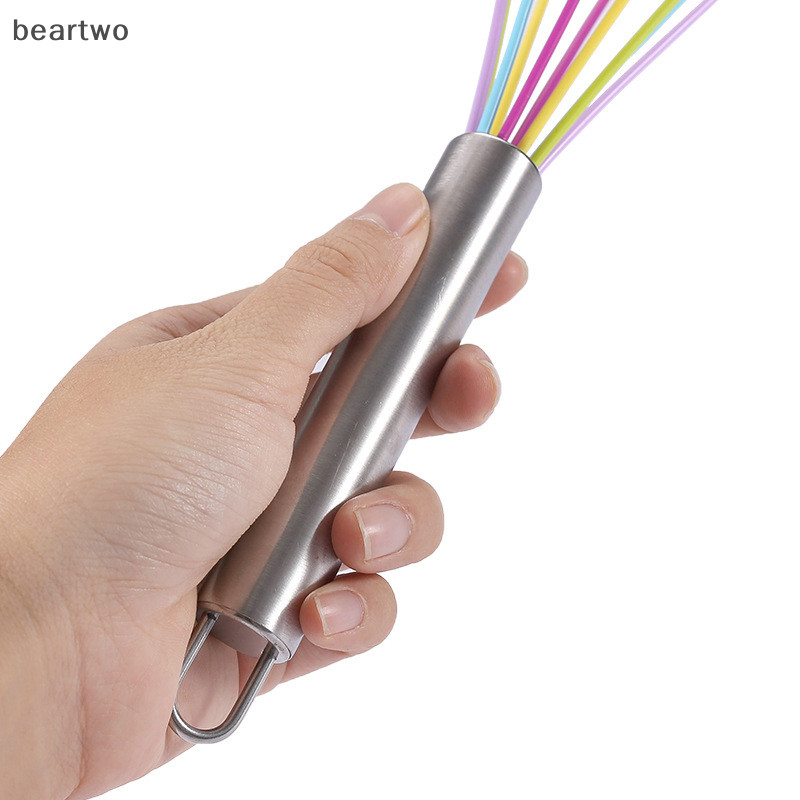 < Beartwo > Dây bóng bay bằng thép không gỉ Máy đánh trứng bằng tay Máy trộn đánh trứng bằng tay Nhà bếp Dụng cụ làm bánh Kem sữa Máy trộn bơ Đẹp
