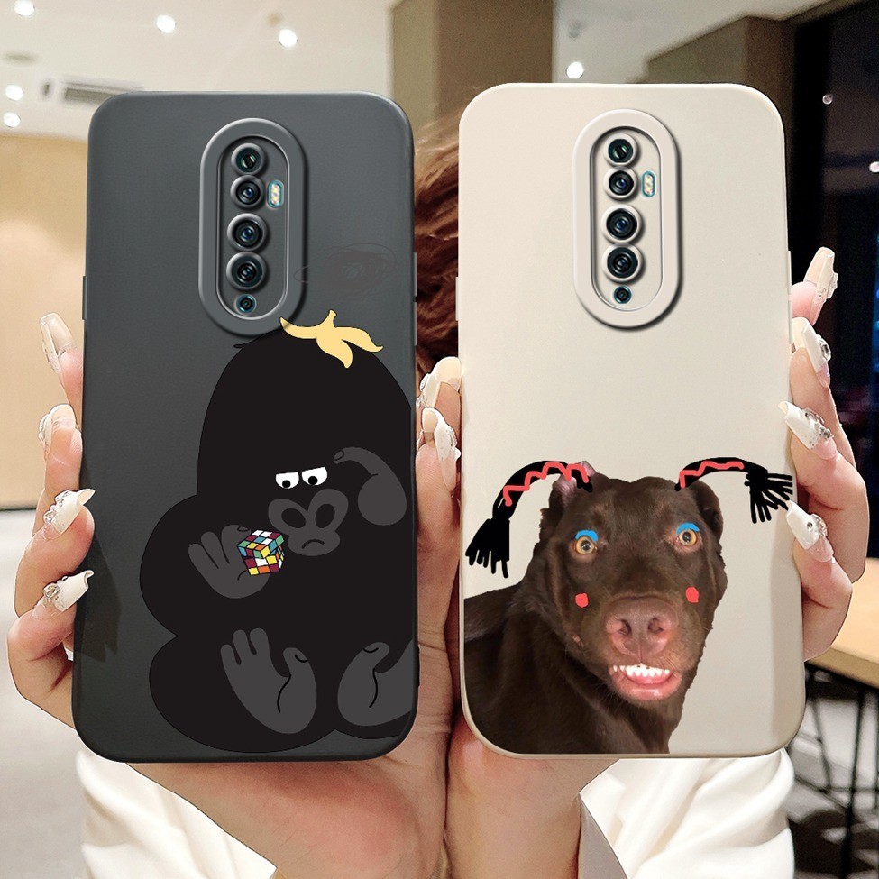 Ốp Lưng Cho Oppo Reno 2F 2Z Hoa Thẩm Mỹ Mèo Dễ Thương Bé Trai Đen Chống Sốc Ốp lưng Oppo Reno2 Z