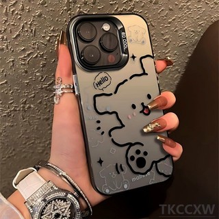 Ốp Điện Thoại Mạ Điện Mờ Màu Trơn Cho iPhone 16 Pro Max 13 14 15 Pro Max 14 15 16 Plus Dòng doggie Họa Tiết Ống Kính Vỏ Bảo Vệ