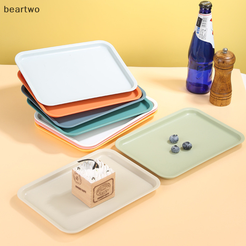 < Beartwo > Pallet Hình Chữ Nhật Bắc Âu Khay Phục Vụ Thực Phẩm Bằng Nhựa Nhiều Màu Khay Bảo Quản Hộ Gia Đình Nhà Bếp Trái Cây Món Tráng Miệng Khay Đẹp