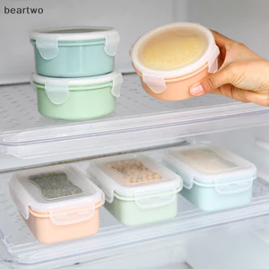 < Beartwo > Tủ Lạnh Mini Crisper Hộp Cơm Trưa Nhỏ Nhựa Kín Hơi Bình Bảo Quản Hộp Tròn Nhà Bếp Cách Nhiệt Hộp Cơm Trưa Hộp Đựng Đồ Ăn Nhẹ Đẹp