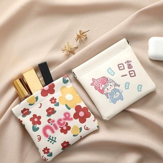 Túi đựng mỹ phẩm Mini FURNIGO, Túi đựng son môi đóng tự động di động, Túi đựng đồ du lịch họa tiết hoạt hình bằng da Pu mềm