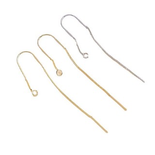 Ｂông tai đồng mạ vàng thật hình chữ U, dây móc tiện lợi, phụ kiện trang sức handmade