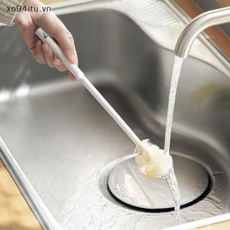 Xoitu Cốc Bàn Chải Vệ Sinh Tay Cầm Dài Chai Làm Sạch Silicone Sữa Chai Rượu Ly Bụi Hộ Gia Đình Thủy Tinh Cà Phê Cốc Trà VN
