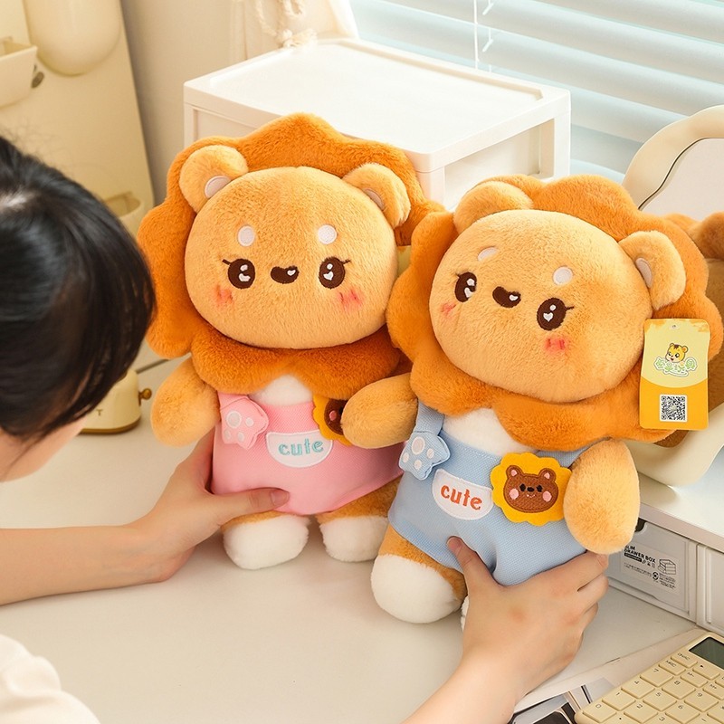 Rytanda Sư Tử Sang Trọng Đồ Chơi Gấu Bông Mô Phỏng Dễ Thương Gối Sư Tử Sáng Tạo Quà Tặng Sinh Nhật Cho Trẻ Em, Quà Tặng Bạn Gái, Trang Trí Phòng Ngủ Gia Đình