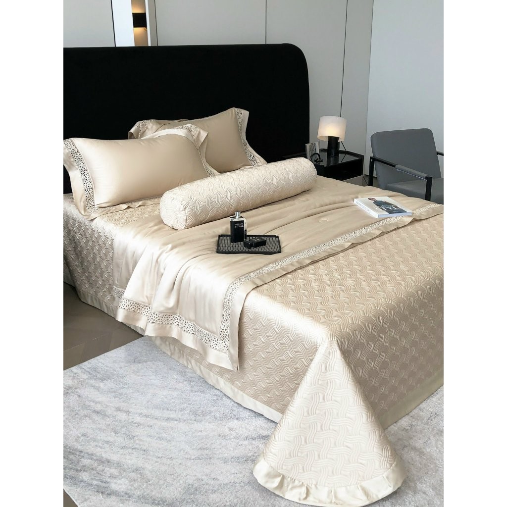 (L4563)Bộ Chăn Ga Tencel 120s LOVEWE Trần Mềm Mại Thoáng Khí - MemMinbedding Luxury