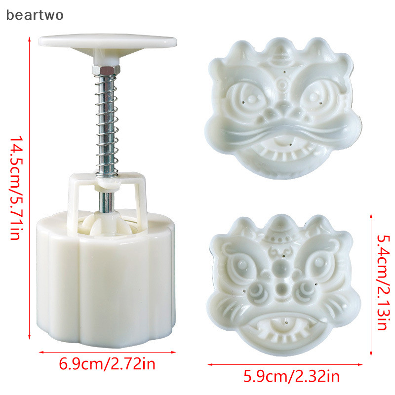< Beartwo > 2 Chiếc 75g Cookie Tem Tết Nguyên Đán Khuôn Bánh Trung Thu Dragon Ru Yi DIY Bấm Tay Fondant Bánh Ngọt Hộ Gia Đình Dụng Cụ Nhà Bếp Tiệc Đẹp
