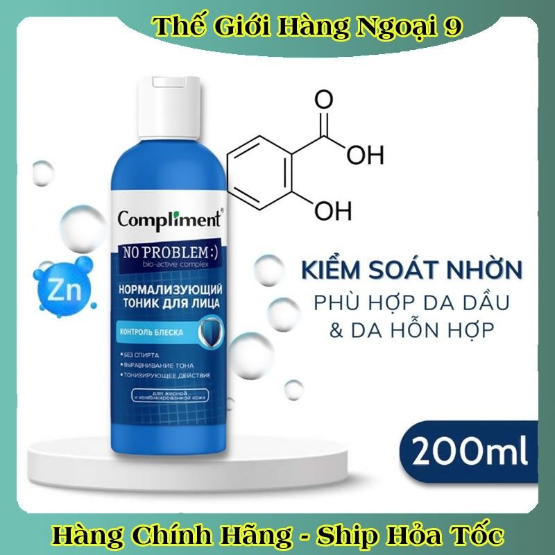 Toner BHA Compliment No Problem làm sạch sâu, kiềm dầu, giảm mụn, mờ thâm 200ml của Nga