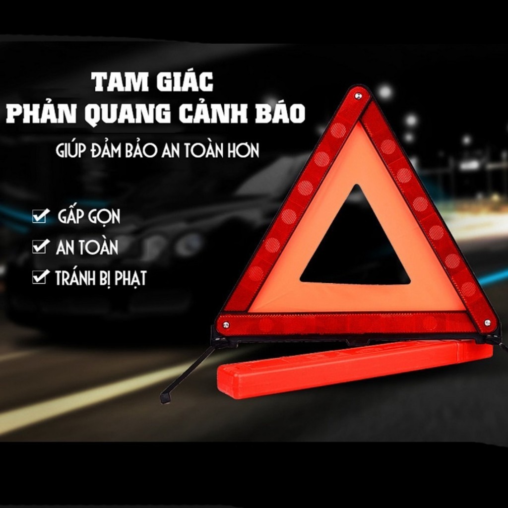 Biển Cảnh Báo Nguy Hiểm, Biển Tam Giác phản quang cảnh báo cho xe hơi gấp gọn tiện lợi FE123
