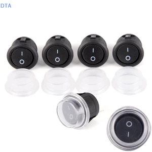 DTA 1Pc 2-PIN ON-OFF SPST Round Dot Car Auto Rocker Chuyển đổi + Vỏ chống nước PO
