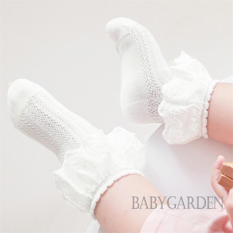 Baga-0-5years Bé Gái Ren Xù Viền Tất Mắt Cá Chân Công Chúa