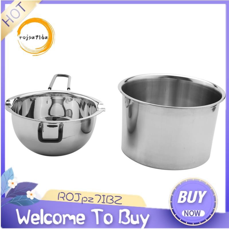Bộ nồi hơi đôi 2 gói Nồi nấu chảy bằng thép không gỉ để nấu chảy xà phòng sô cô la Sáp nến làm 600Ml và 1600Ml