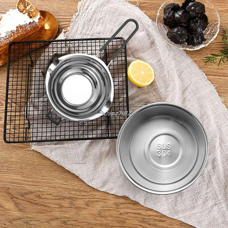 Bộ nồi hơi đôi 2 gói Nồi nấu chảy bằng thép không gỉ để nấu chảy xà phòng sô cô la Sáp nến làm 600Ml và 1600Ml