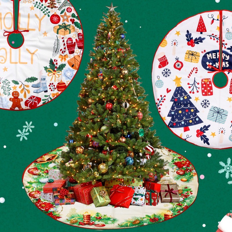Trang trí váy cây thông Noel - Thảm lót thảm cây thông Noel - Sáng tạo, Phim hoạt hình, dễ thương, thủ công tròn - Trang trí tiệc lễ hội Supplie - Thảm lót thảm cây Giáng sinh
