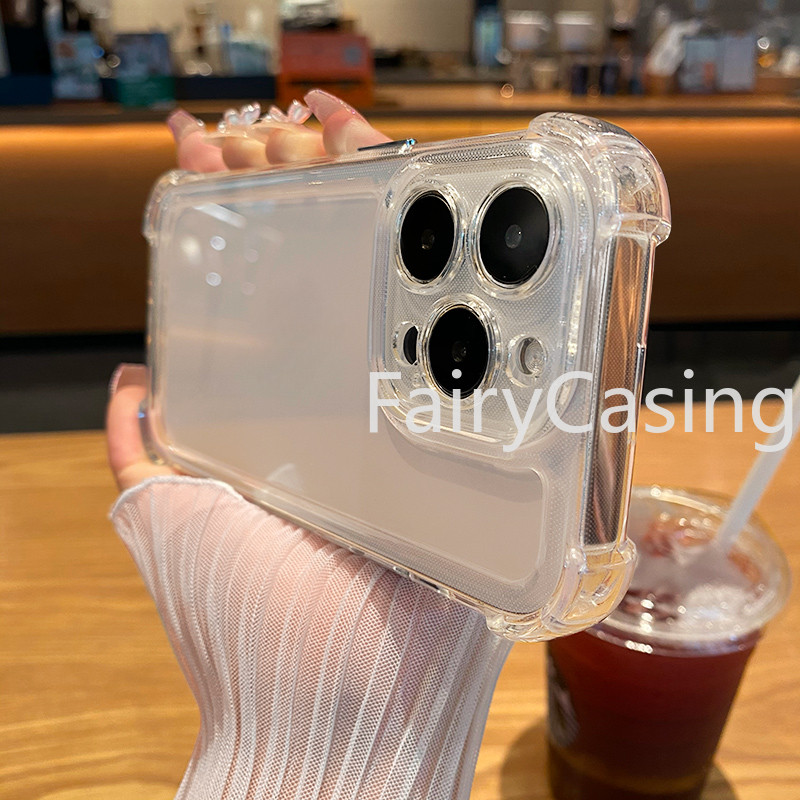 Ốp Silicon Trong Suốt Chống Sốc Sang Trọng Cho iPhone 16 15 14 13 12 11 Pro Max X Xs XR Max 7 8 Plus Bốn Góc Chống Rơi Trường Hợp