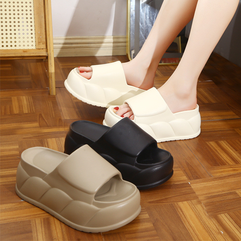 Phiên bản Hàn Quốc mùa hè 2024: Giày sandal EVA có độ đàn hồi cao 8cm thời trang phù hợp, Dép sandal thông thường đế dày dành cho nữ