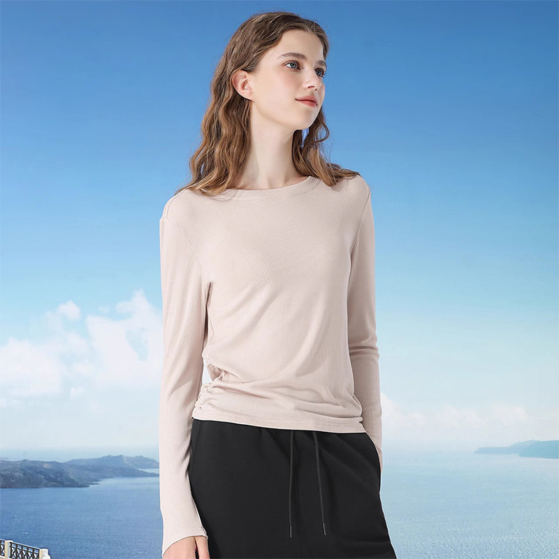 Ảnh CAMEL CROWN Yoga Dệt kim dài tay mùa thu Slim Fit Áo thể thao thông thường 2