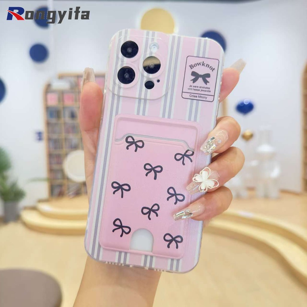 Nơ Túi Đựng Thẻ Dành Cho Samsung Galaxy M55 M54 M35 M15 M14 M23 F23 M33 M52 M53 5G M13 F13 4G M30 M31 Prime F41 M30S M21 M21S Ví Đựng Vỏ Mềm Chống Sốc Chống Rơi