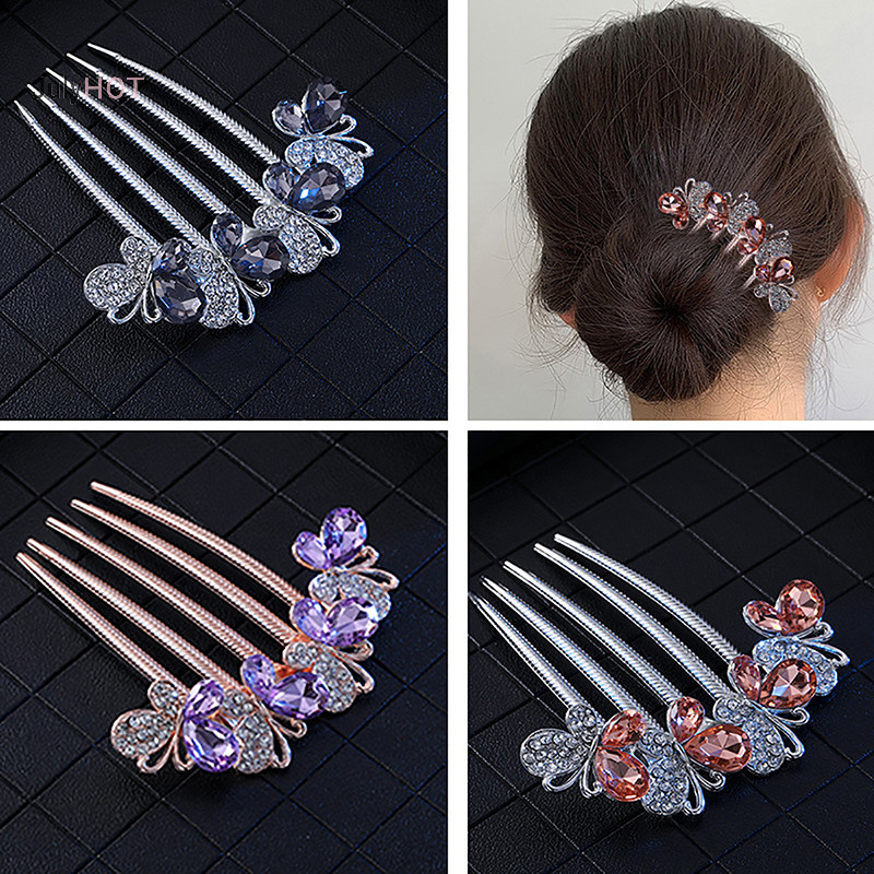 Julyhot Vintage Pha Lê Hoa Kẹp Tóc Phong Cách Hàn Quốc Ngọc Trai Thời Trang Kim Cương Giả Lược Tóc Sáng Bóng Kẹp Tóc Cho Nữ Phụ Kiện Tóc Massivedeals