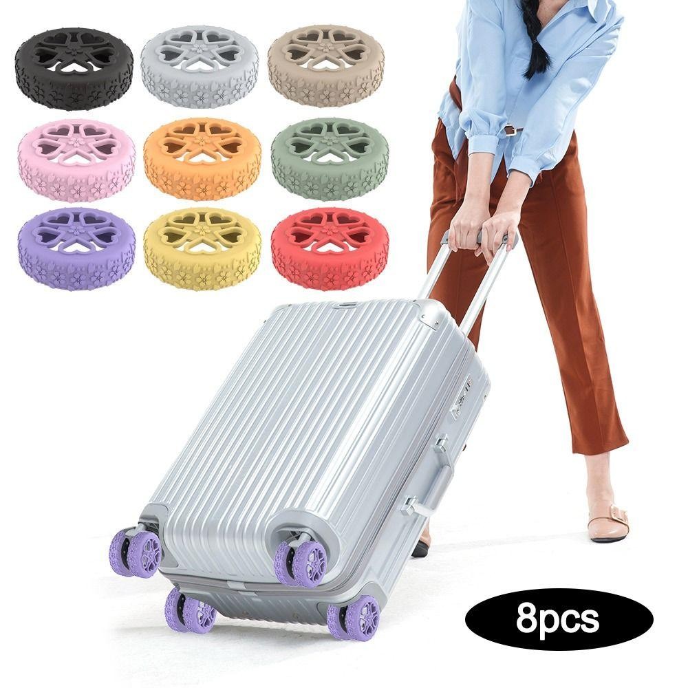 CPINCP 8 Chiếc Vali Bảo Vệ Bánh Xe, Chống Trơn Trượt Hấp Thụ Sốc Hành Lý Bánh Xe Bảo Vệ, Giảm Bánh Xe Silicon Giảm Tiếng Ồn Hành Lý Bánh Xe