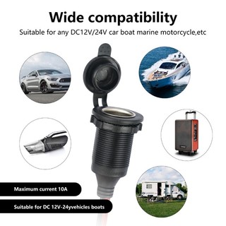 Charmantcc1 12V 24V Xe Gắn Đèn Sạc Có Cáp Nữ Ổ Cắm Cắm Đầu Nối Adapter